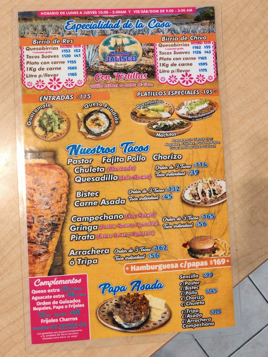 Taquería las Arandas Chapultepec Menu - Image 3